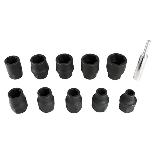 Astro Pneumatic 1/2'' Drive SAE Flank Bite Damaged Fastener Impact Sockets 11PC 7411